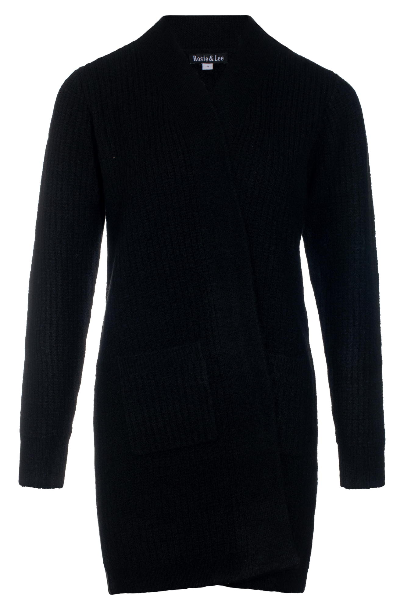 Long line Knit Jacket | Black | 6968ZZ