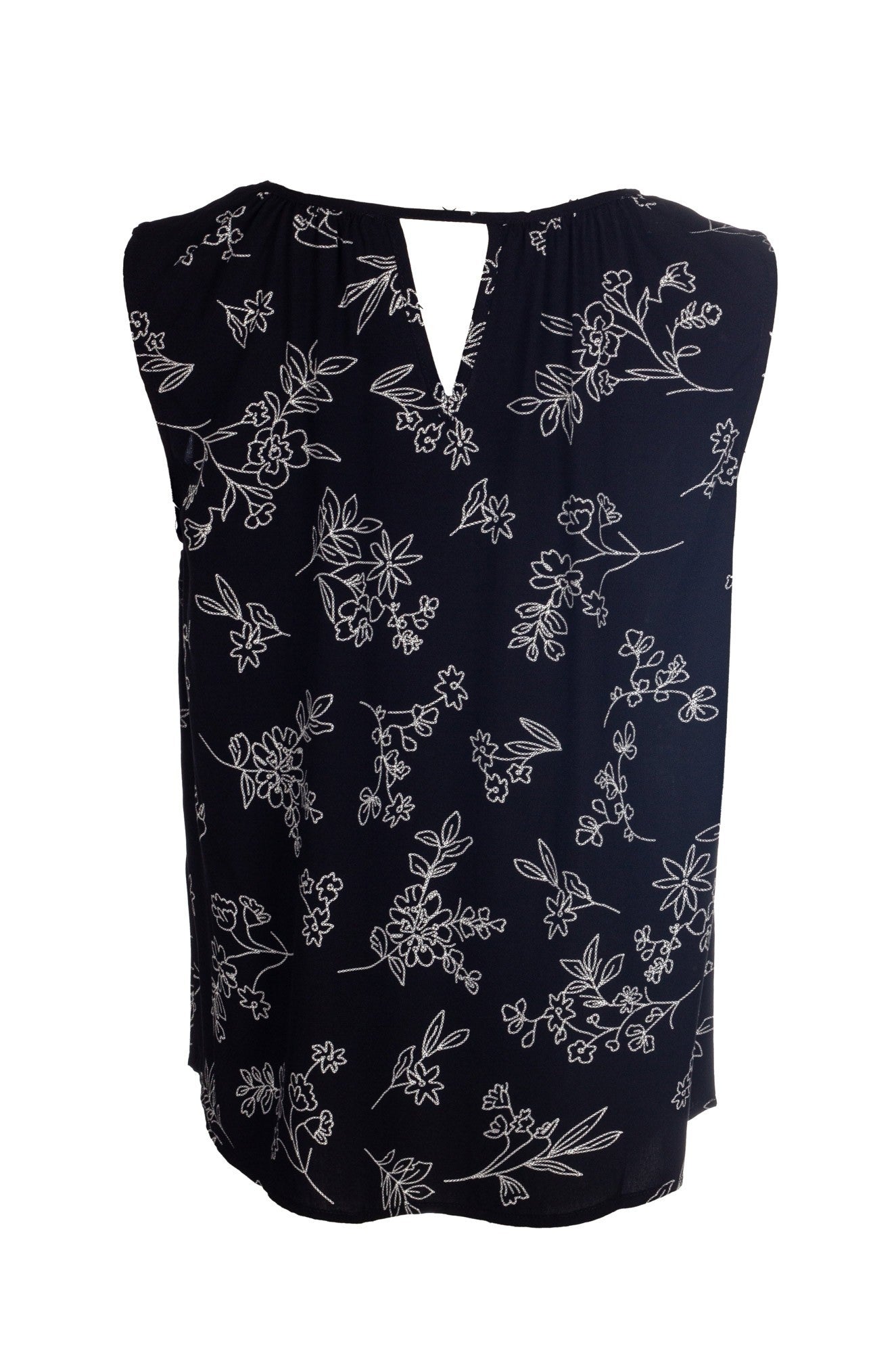 3330A1|BLK WHT STITCH FLORAL