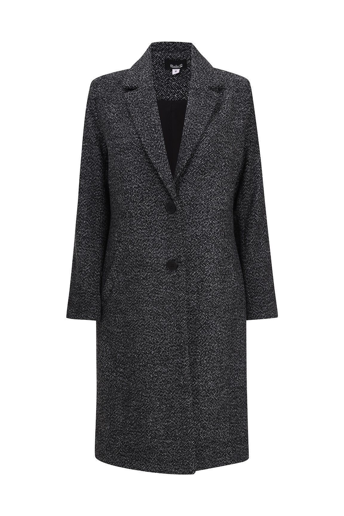 Fully lined Charcoal Check Coat | CHARCOAL MARLE | 8012ZR – Ballentynes ...