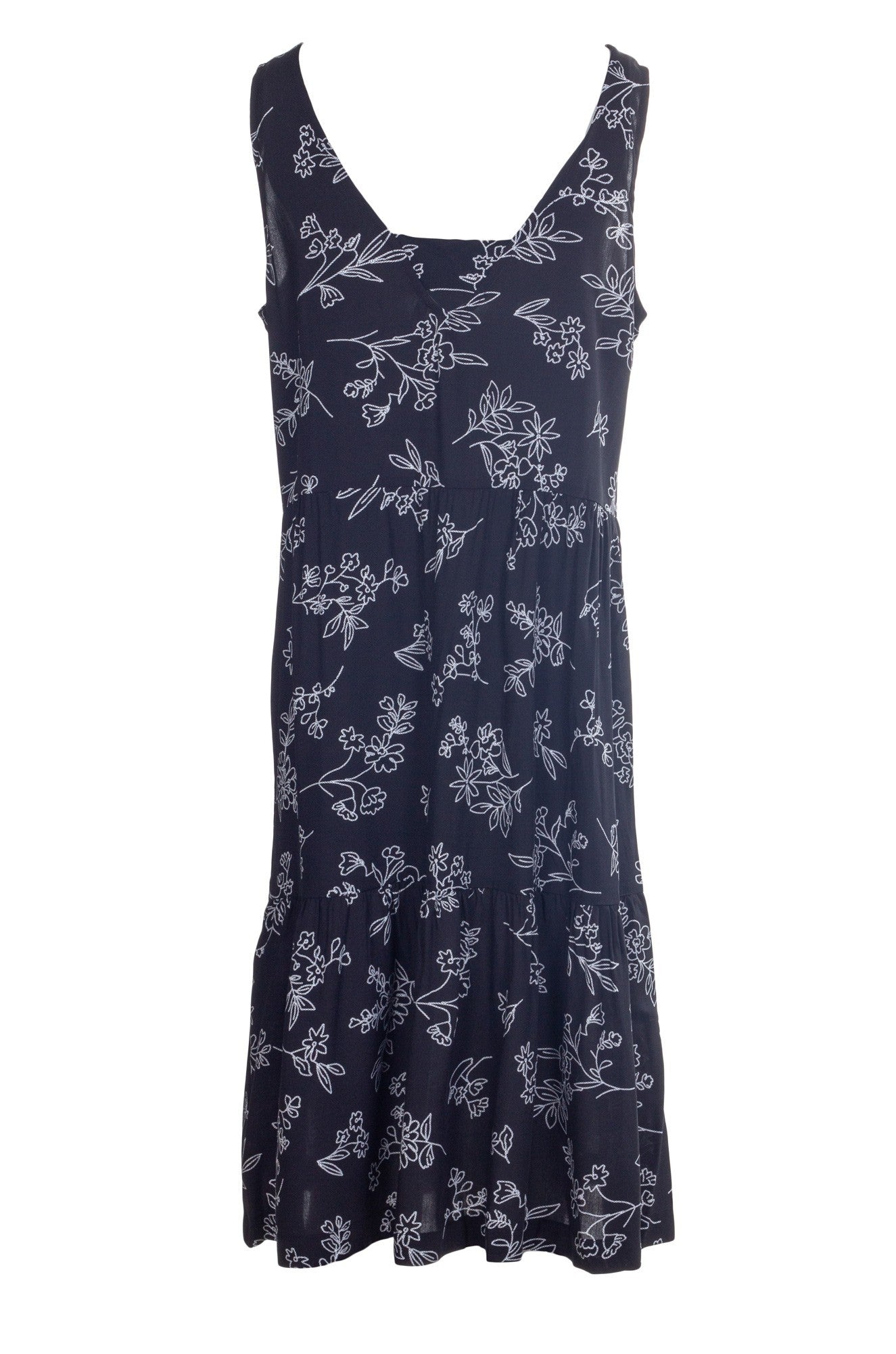 3347A1|BLK WHT STITCH FLORAL