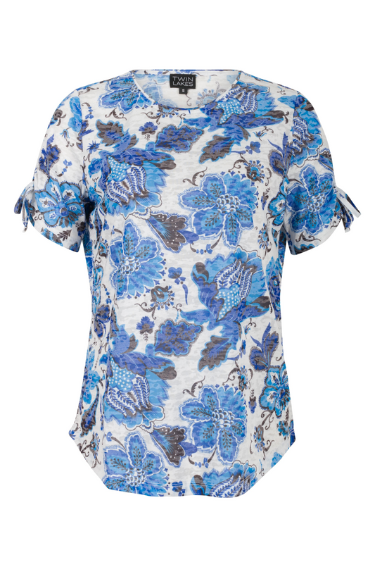 6052AR|BLUES ABST FLOWER