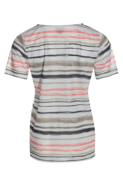 6791AR|CORAL OLIVE STRIPE