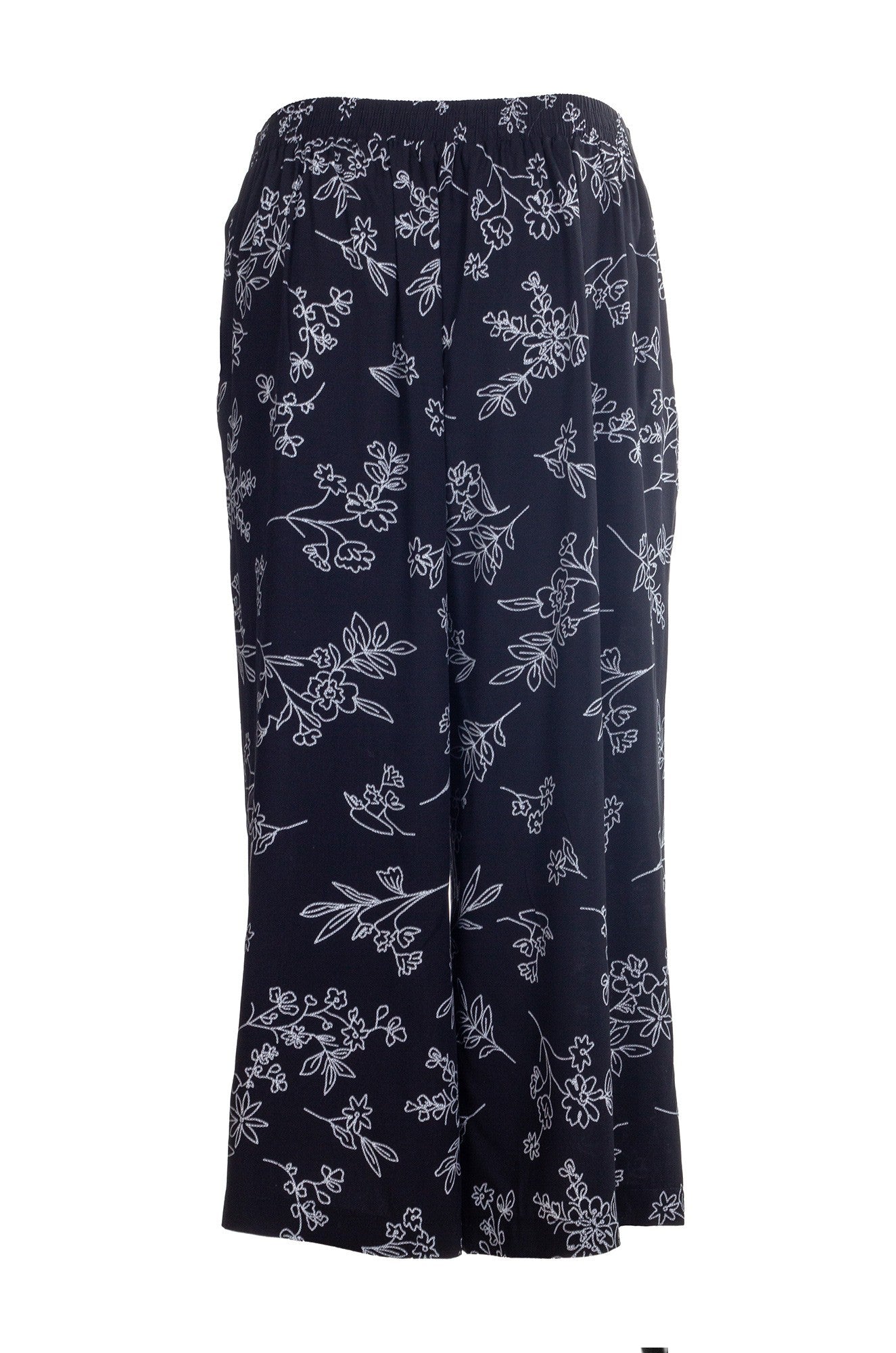 3363A1|BLK WHT STITCH FLORAL