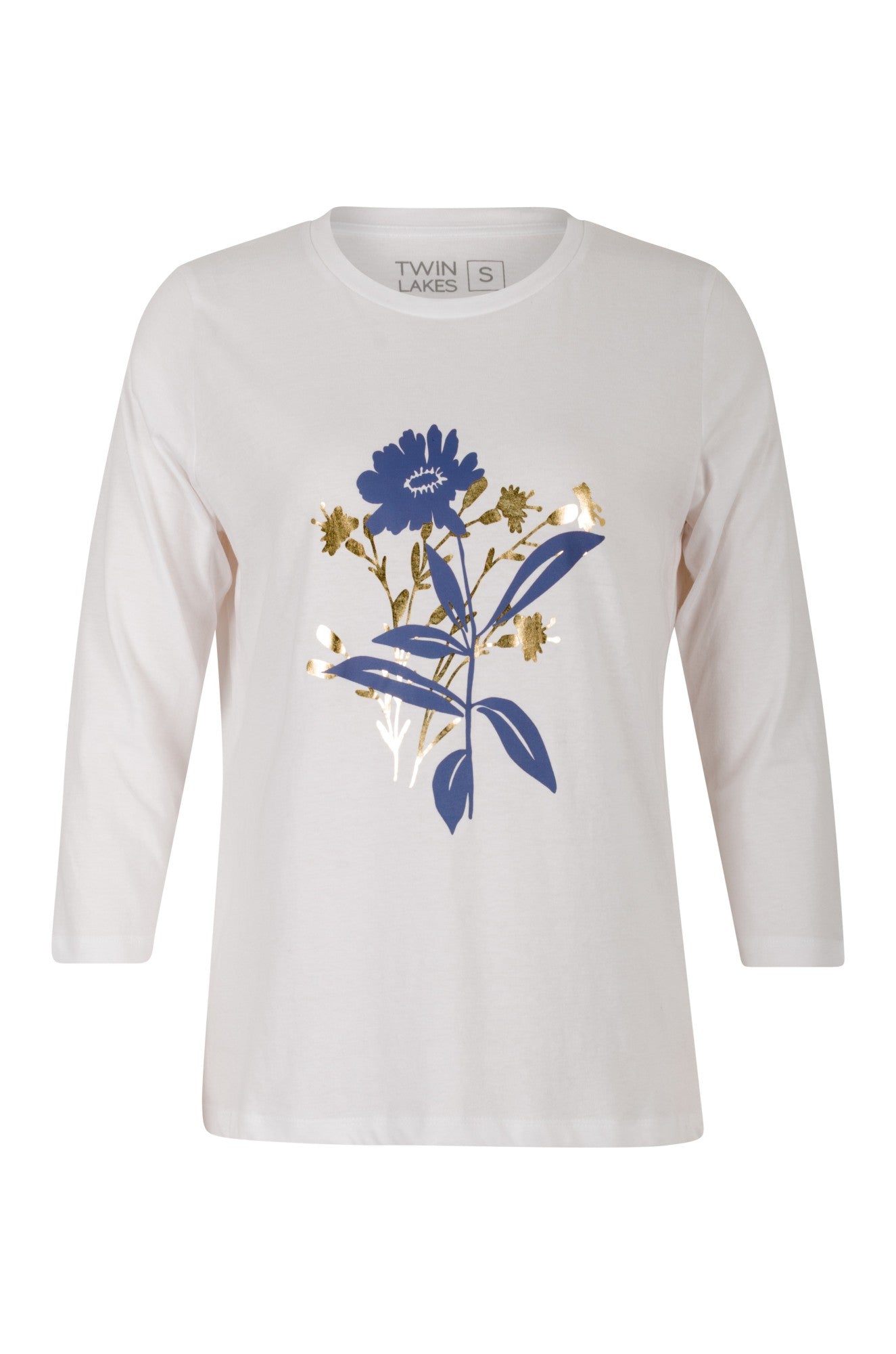 3409B1|BLUE GOLD BOUQUET/WHT