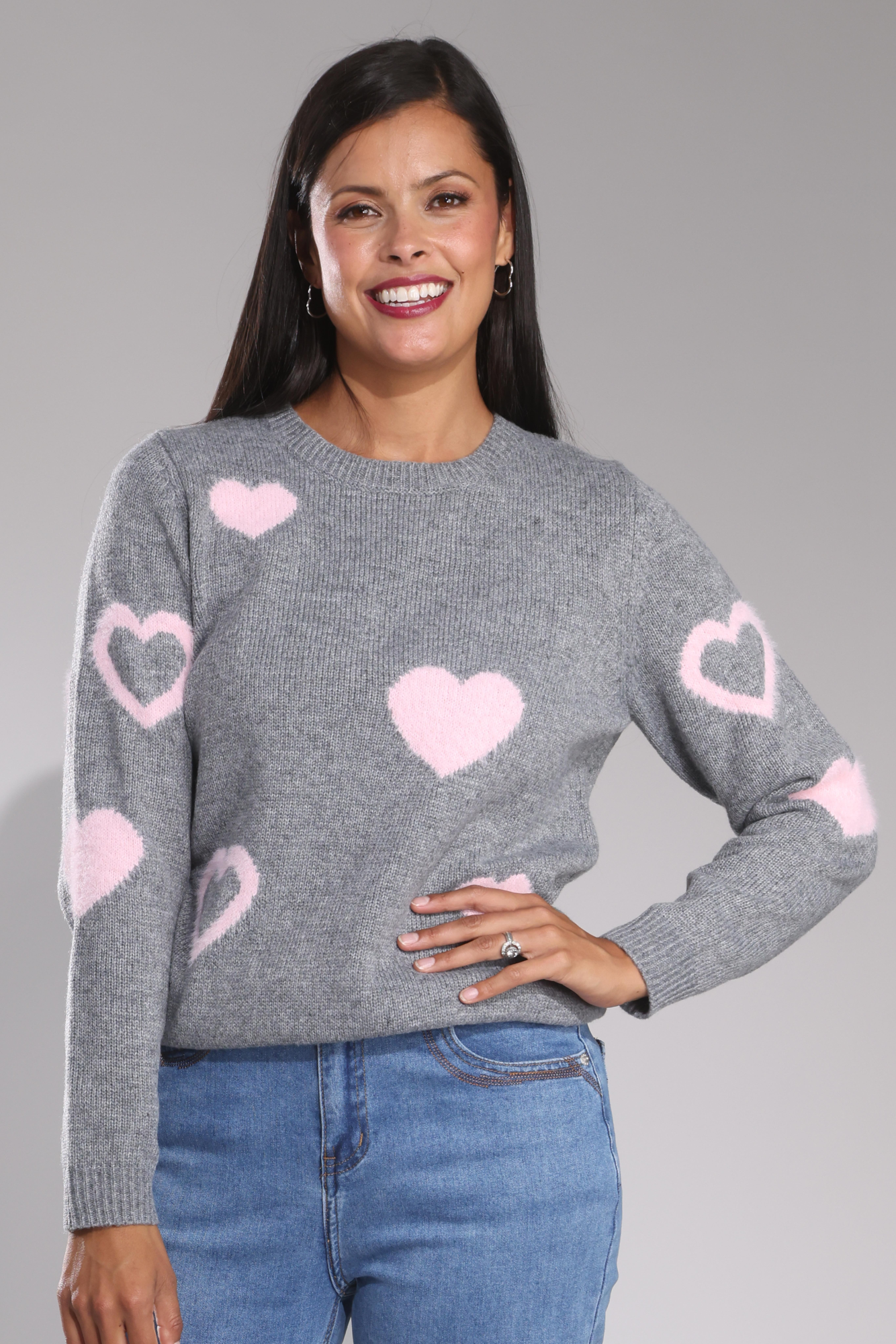 0018B1|CHARC MARL/PINK HEARTS