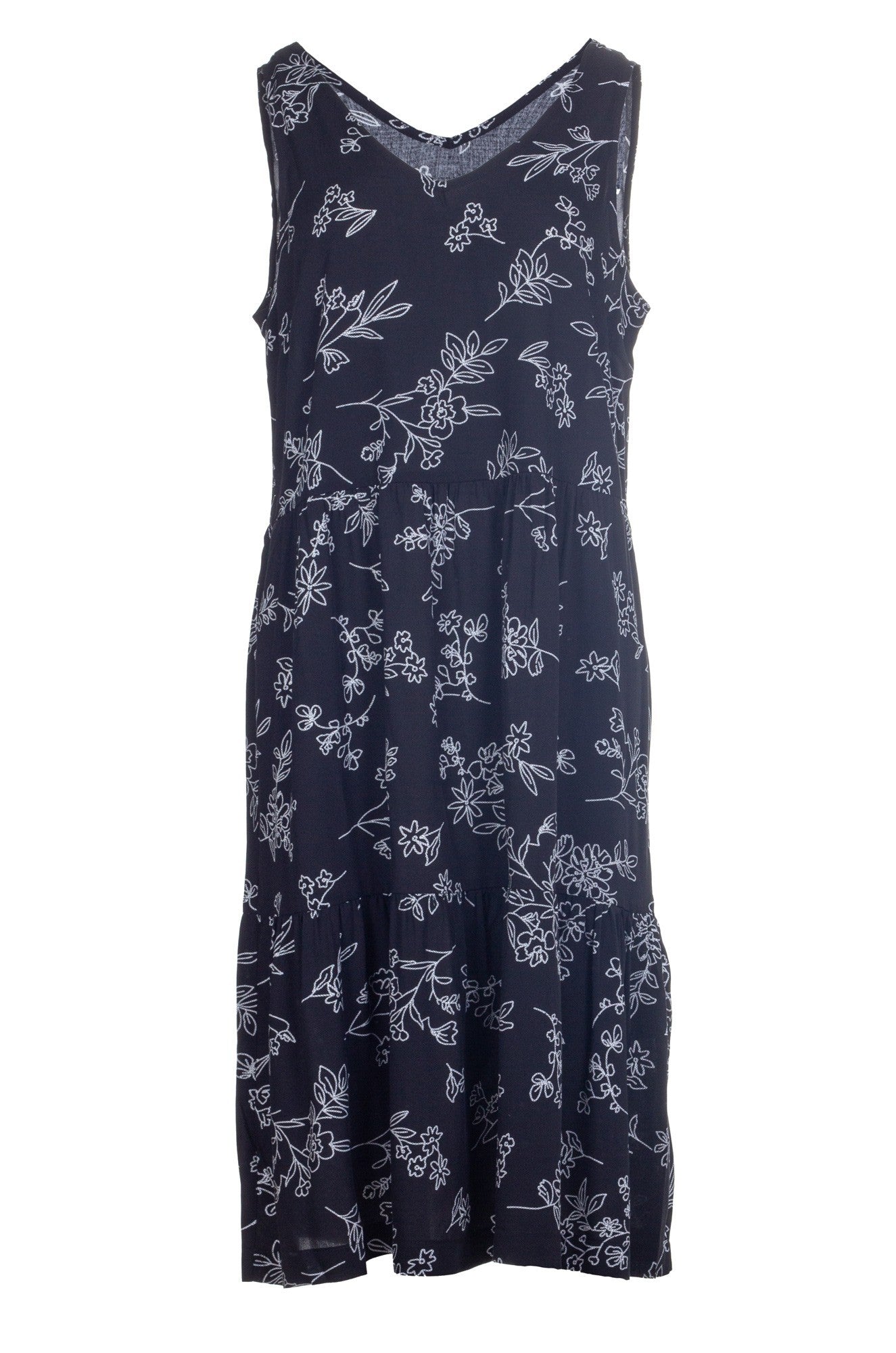 3347A1|BLK WHT STITCH FLORAL