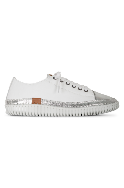 Lace up Leather Sneaker | WHITE | TRUFFLE AB