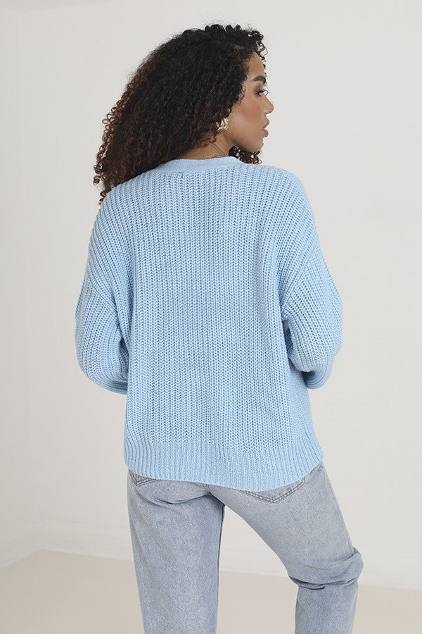 Pale blue clearance cotton cardigan