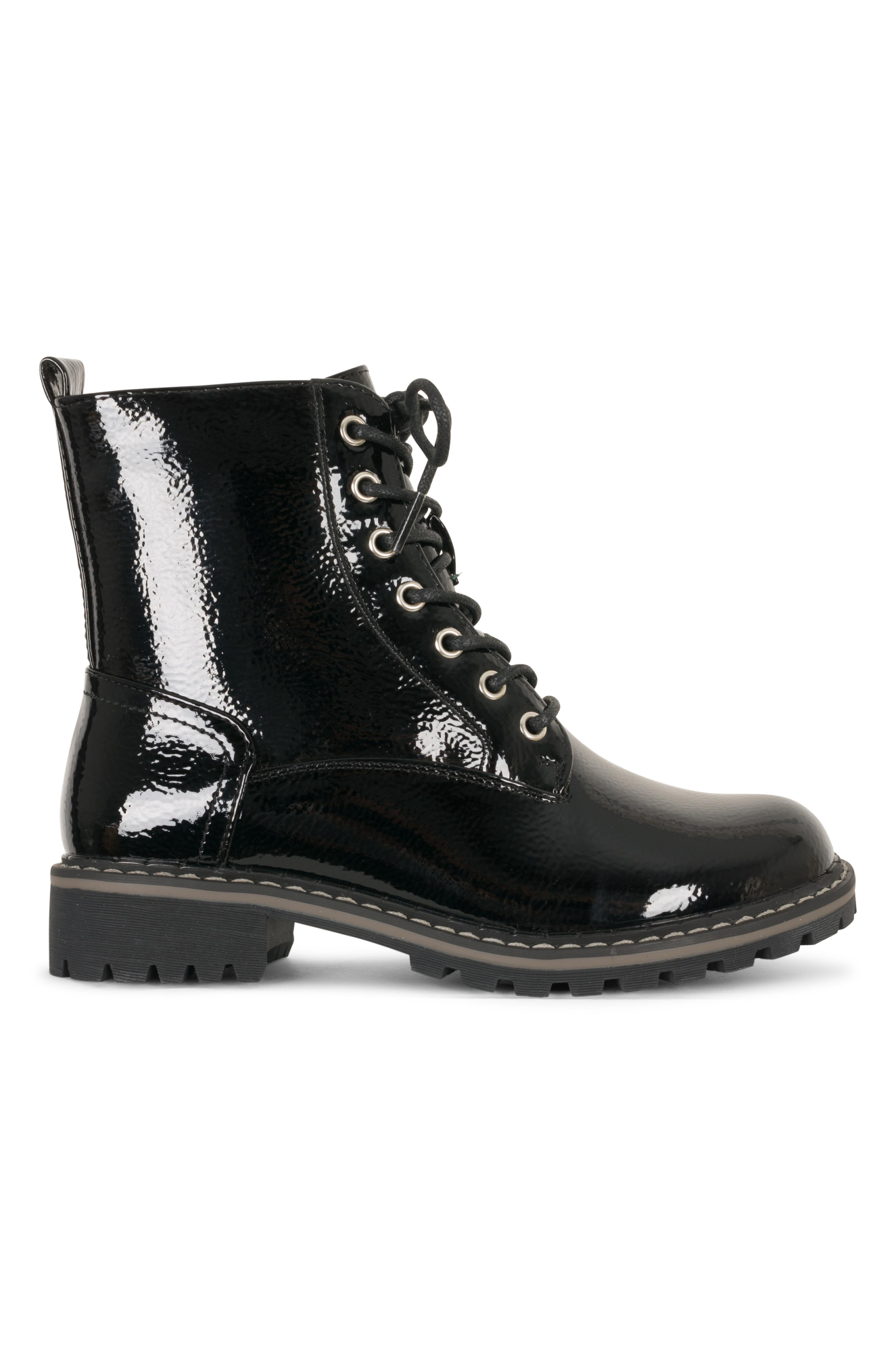 Faux Patent Leather Ankle Boot | BLACK | NALA ZZ – Ballentynes Fashion ...