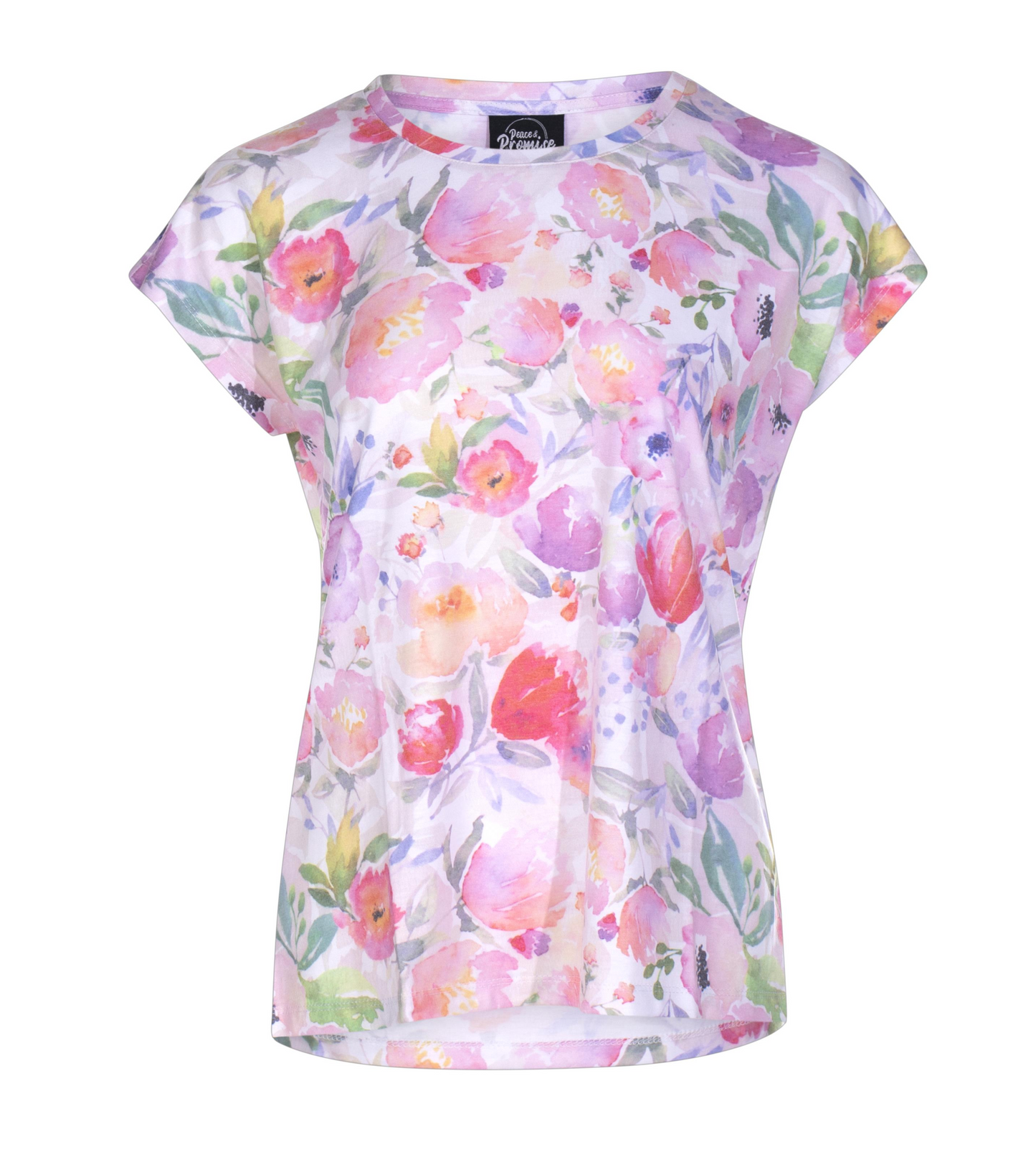 Printed Top with extended shoulder | Pink Water Garden | 7201YY ...