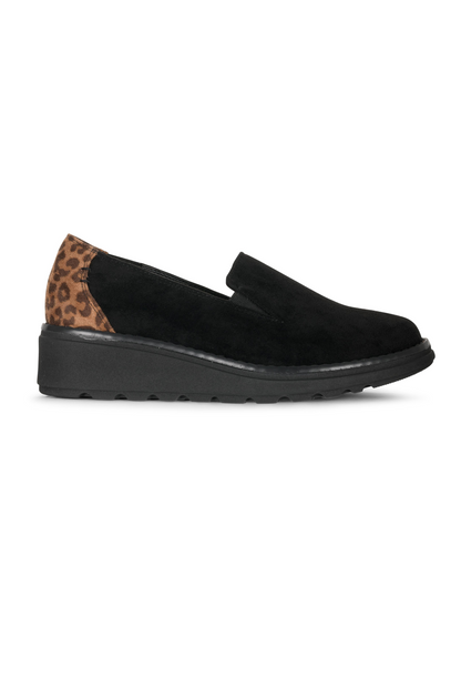 Suede look low wedge Shoe | Black | SHELL WW – Ballentynes Fashion Central