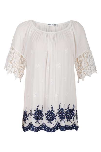 Made in Italy Embroidered Top | WHITE | 0407YY – Ballentynes Fashion ...